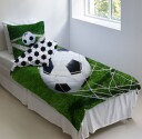 Licens Fotballsengetøy   100% bomull   Barnesengetøy 140x200 cm   Fotball i mål
