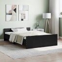 vidaXL Sengeramme med hode- og fotgavl svart 120x200 cm 8721012156975