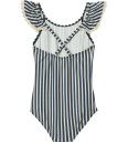 Wheat Badedrakt UV40+ Doris Blue Stripe Wheat 7 år 122 Badetøy Blå Hvit