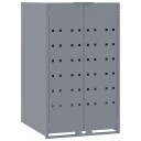  Søppeldunkskur for enkelt dunk grå 69x79x117 cm stål