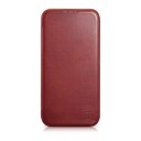 Icarer Icarer Ce Oil Wax Premium Leather Folio Case Iphone 14 Plus Lærveske Med Flip Magnetic Magsafe Rød (Aki14220707-Rd)