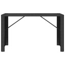 vidaXL Barbord med glassplate svart 185x80x110 cm polyrotting
