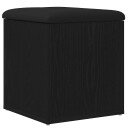 Oppbevaringsbenk Svart Eik 40x40x45 cm Konstruert Tre