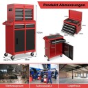 Cwy Transportkoffert 2 i 1 verkstedvogn med koffert & 8 rom & kroker & justerbar hylle 100 kg lastekapasitet
