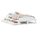  Sengeramme uten madrass hvit 135x190 cm heltre furu 8721158384546