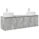 vidaXL Baderomsskapsett 3 stk. Betonggrå 49,5 x 44,5 x 65 cm