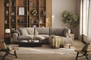 Copenhagen Premium 4 personers Højrevendt L formet Dyb Chaiselongsofa i Chenille   Brun