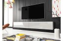 Cuguen Vegghengt TV-benk med oppbevaring 180x32x30 cm - Hvit / Høyglans