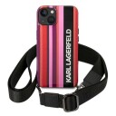 Karl Lagerfeld Klhcp14sssttp Iphone 14 6.1" Hardt Deksel Rosa/Rosa Farge Stripe Stropp
