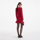 Self-Portrait Textured Knit Mini Skirt Red