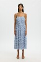 Selected Women Kjole slfMyline Regular Midi Strap Blå