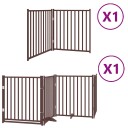 Vidaxl Hundeport Sammenleggbar 6 Paneler Brun 480 cm Poppeltre