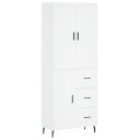 vidaXL Highboard hvit 69,5x34x180 cm konstruert tre 8720845411640