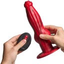 Creature Cocks Hell Wolf Thrusting & Vibrerende Silikondildo - Rød