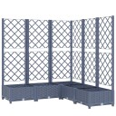 vidaXL Plantekasse med espalier mørkegrå 120x120x121,5 cm PP