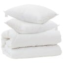 vidaXL Dyne med Puter med pute 3 stk. Hvit Mikrofiber