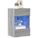 vidaXL Vegghengte TV-benker med LED-lys 2 stk grå sonoma 40x30x60,5 cm 8721012256736