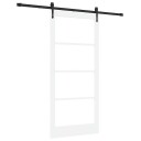 vidaXL Skyvedør med Utstyrsett Hvit 93x202 cm Solid Tre Furu