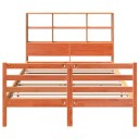  Seng med bokhylle uten madrass voksbrun 120x190 cm heltre 8721158606983