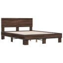  Sengeramme brun eik 140x200 cm konstruert tre og metall 8721102614927