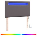  LED Hodegavl Grå 90 cm Kunstlær