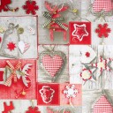Borg Living Tekstil voksduk med akrylbelegg   Med julemotiv   Christmas heart   140 cm bred   På metermål