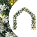 vidaXL Julekrans Grønn og hvit 270 cm PVC 50 LED-lys