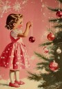 Girl With Baubles  Poster Plakat / 21x30cm