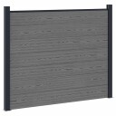 vidaXL Gjerdeplate WPC og Aluminium Grå