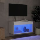 vidaXL TV-benk med LED-lys hvit 60x30x30 cm 8721012257115