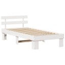  Sengestamme med hodegavl Hvit 90x200 cm Massiv tre furutre