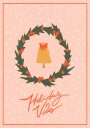 Christmas wreath with bell and bow Poster Plakat / 30x40cm