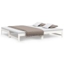 vidaXL Uttrekkbar dagseng hvit 2x(100x200) cm heltre furu