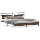  Sengeramme i metall uten madrass brun eik 193x203 cm 3325129