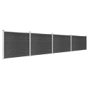 vidaXL Gjerdepanelsett WPC 699x146 cm grå