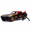 Marvel Black Widow 1966 Chevy Corvette med Figur 1:24