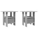  Nattbord 2 pcs Grå Sonoma 41 x 40 x 45 cm Konstruert tre