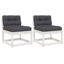  Hagesofaer med puter 2 stk hvit heltre furu 844705