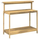 vidaXL Utendørs pottingbenk 111,5 x 48,5 x 107 cm Solid akasietre Hvit