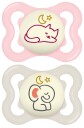 MAM Supreme Silikon Night Smokk 0-6m 2-pack Neutral/Rosa