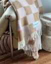 Maison Deux Checkerboard Pledd Hvit/Lilla