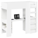 Loft seng ramme med skrivebord Hvit 75 x 190 cm Konstruert tre
