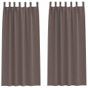 Gardiner med gardiner 2 pcs Mørkebrun Polyester