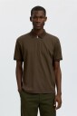 Selected Men   Pologenser slhFave Zip SS Polo   Brun