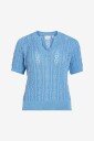 Vila - Topp viToto New S/S Cable Knit Top - Blå