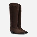 Laura Bellariva High Leather Boots Nabuk Soft T.Moro