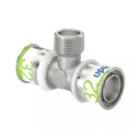 Uponor S-Press Plus T-rør 25mm med Utvendig Gjenge 3/4" for Hydraulikk