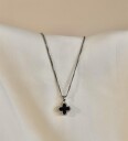 Aiyanna Four Leaf Double Necklace S.Steel
