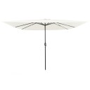  Firkantet Hageparasol med LED lamper 295x245 cm Sandhvit