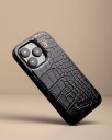 Ideal Of Sweden Vegan Leather Magsafe Case iPhone 17 Pro Max Black Croco